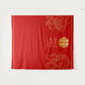 Hochzeitsdrache und Phönix-Hintergrund Wandteppich (Vorderseite (Horizontal))