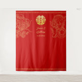 Hochzeitsdrache und Phönix-Hintergrund Wandteppich (Vorderseite)