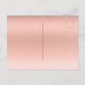 Hochzeitsdrossel-Rose Gold Ankündigungspostkarte (Rückseite)