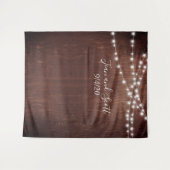 Hochzeitsdunkel Rustikale Saitenleuchten aus Holz Wandteppich (Vorderseite (Horizontal))