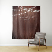 Hochzeitsdunkel Rustikale Saitenleuchten aus Holz Wandteppich (Beispiel)