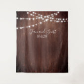 Hochzeitsdunkel Rustikale Saitenleuchten aus Holz Wandteppich (Vorderseite)