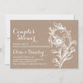 Hochzeitsdusche aus weißem Kraftpapier Einladung (Vorderseite)