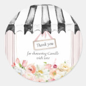 Hochzeitsdusche Dankeschön Favor im Floralgarten-S Runder Aufkleber (Vorderseite)