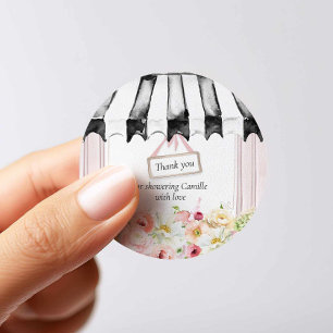 Hochzeitsdusche Dankeschön Favor im Floralgarten-S Runder Aufkleber