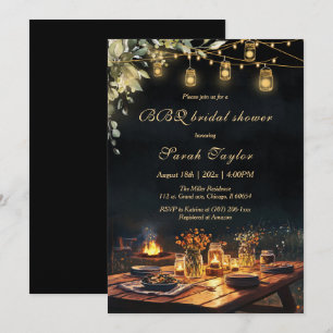 Hochzeitsdusche-Einladungen zum Ausfüllen mit Gril Einladung