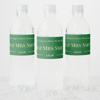 Hochzeitsdusche Favor Green Label Set Wasserflaschenetikett