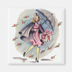 Hochzeitsdusche-Gast im Vintage-Stil Magnet