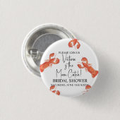 Hochzeitsdusche Handwasserfarbe Hummer Hauptfang Button (Vorne & Hinten)