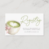 Hochzeitsdusche Registry Green Matcha Latte Begleitkarte (Vorderseite)