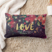 Hochzeitsduwe florale String Lights Lila Sparkle Lendenkissen (Decke)