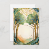 Hochzeitseingang Wald Art Nouveau Einladung (Vorne/Hinten)
