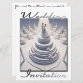 Hochzeitseinladung 3D Couple tanzen auf ihrem Kuch Einladung (Vorne/Hinten)