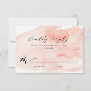 Hochzeitseinladung Antwortkarte mit rosa Pfingstro RSVP Karte