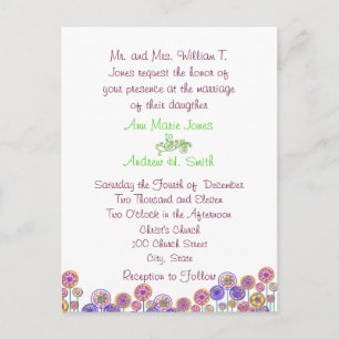 Hochzeitseinladung Aqua Blue & Limone Wirbel Einladungspostkarte