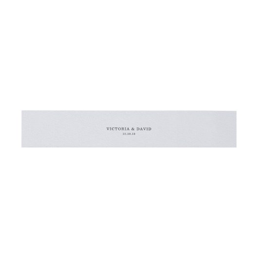 Hochzeitseinladung Bauchband hellblau Moderne Einladungsbanderole (Flach)