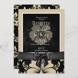 Hochzeitseinladung beige & schwarz einladung