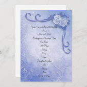 Hochzeitseinladung Blaue antike Rose Einladung (Vorne/Hinten)