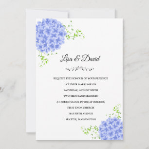 Hochzeitseinladung - Blaue Hydrangeas Einladung