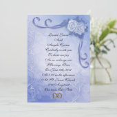 Hochzeitseinladung Blaue Rose Einladung (Stehend Vorderseite)