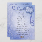 Hochzeitseinladung Blaue Rose Einladung (Vorne/Hinten)