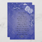 Hochzeitseinladung Blaue Rose Einladung (Vorne/Hinten)