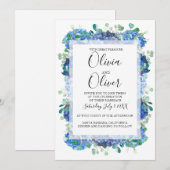 Hochzeitseinladung Blauhydrangea Einladung (Vorne/Hinten)
