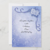 Hochzeitseinladung Blue Rose elegant Einladung (Rückseite)