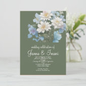 Hochzeitseinladung Blütenpastellblume Einladung (Stehend Vorderseite)