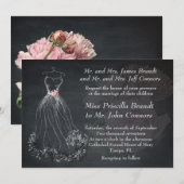 Hochzeitseinladung Chalkboard, stilisiertes Kleid Einladung (Vorne/Hinten)