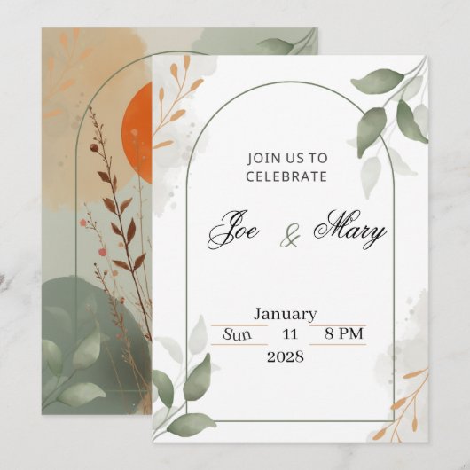 Hochzeitseinladung Dankeskarte (Vorne/Hinten)