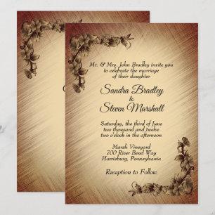 Hochzeitseinladung Deep Rustic Flowers Einladung