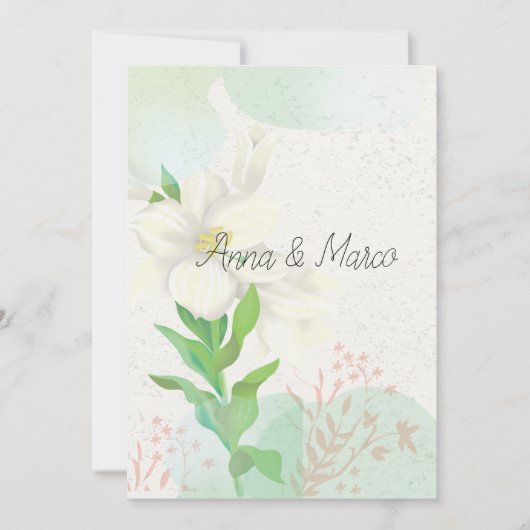 Hochzeitseinladung delikate Blume Einladung (Vorderseite)