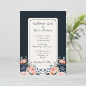 Hochzeitseinladung der blauen Rose Einladung (Stehend Vorderseite)