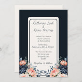 Hochzeitseinladung der blauen Rose Einladung (Vorne/Hinten)