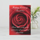 Hochzeitseinladung der Rote Rose. Einladung (Stehend Vorderseite)