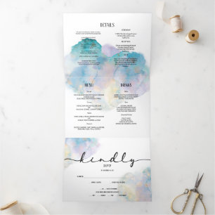 HOCHZEITSEINLADUNG/Details/Speisekarte/RSVP. Dreifach Gefaltete Karte