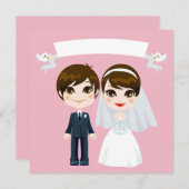 Hochzeitseinladung eines süßen Paares Einladung (Vorne/Hinten)