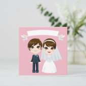 Hochzeitseinladung eines süßen Paares Einladung (Stehend Vorderseite)