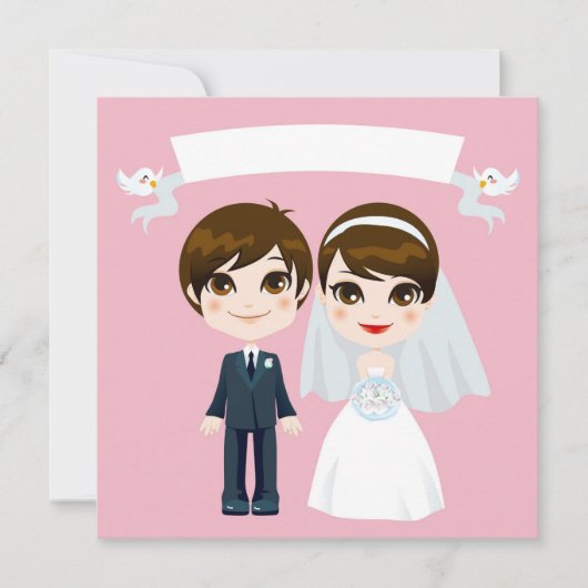 Hochzeitseinladung eines süßen Paares Einladung (Vorderseite)