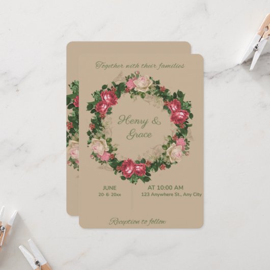 Hochzeitseinladung Einladung (Vorderseite/Rückseite Beispiel)