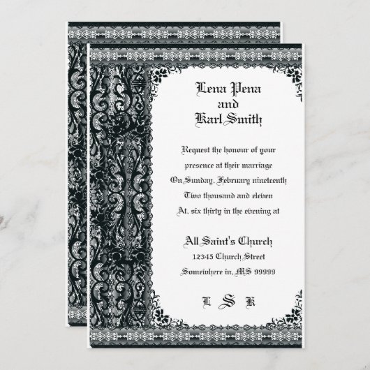 Hochzeitseinladung Einladung (Vorne/Hinten)