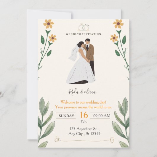 Hochzeitseinladung Einladung (Vorderseite)