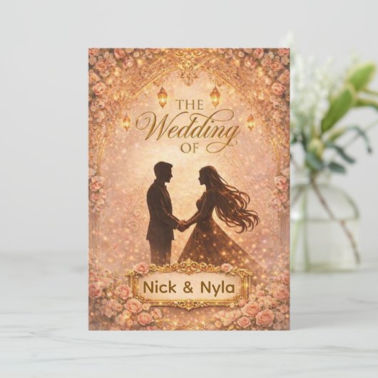 Hochzeitseinladung Einladung (Stehend Vorderseite)