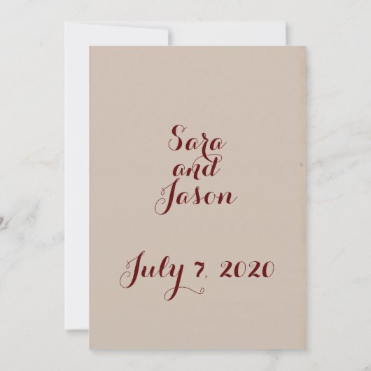 Hochzeitseinladung Einladung (Rückseite)