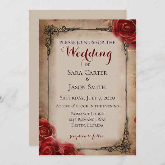 Hochzeitseinladung Einladung (Vorne/Hinten)