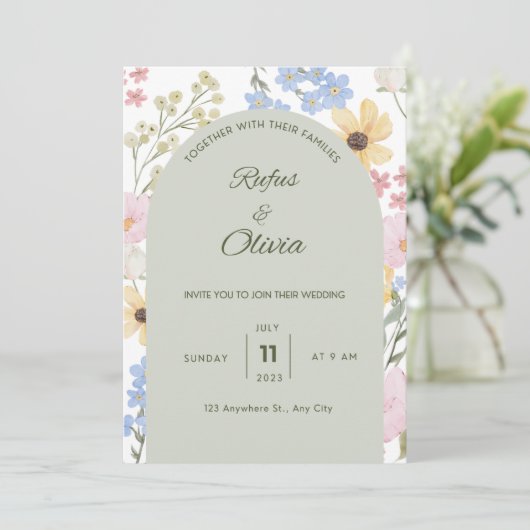 Hochzeitseinladung einladung (Stehend Vorderseite)
