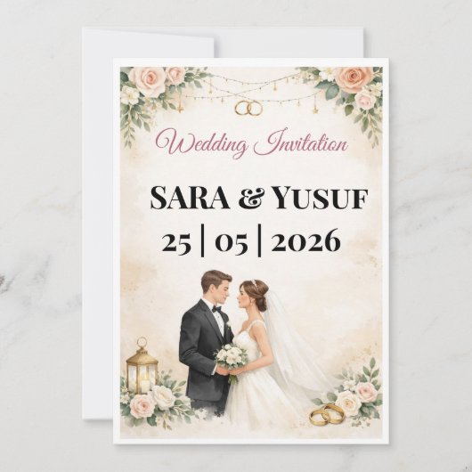 Hochzeitseinladung Einladung (Vorderseite)