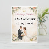 Hochzeitseinladung Einladung (Stehend Vorderseite)