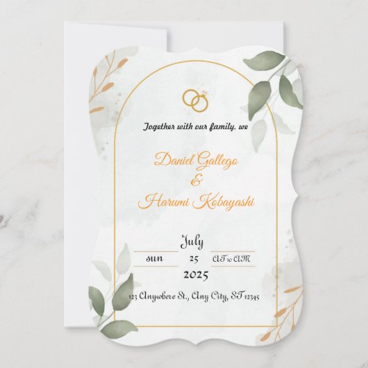 Hochzeitseinladung Einladung (Vorderseite)
